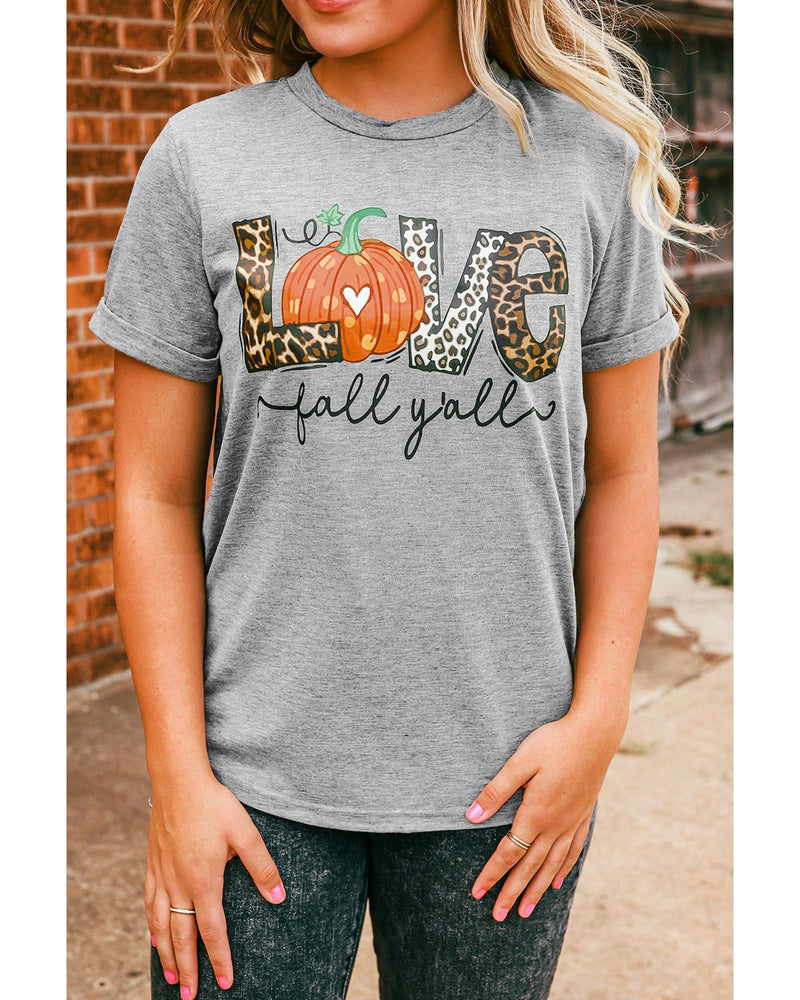 Azura Exchange Pumpkin Leopard T-Shirt - Love Fall Yall - XL Payday Deals