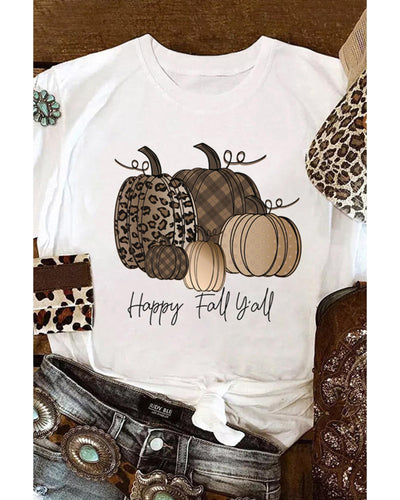 Azura Exchange Pumpkin Print Graphic T-Shirt for Fall - L Payday Deals