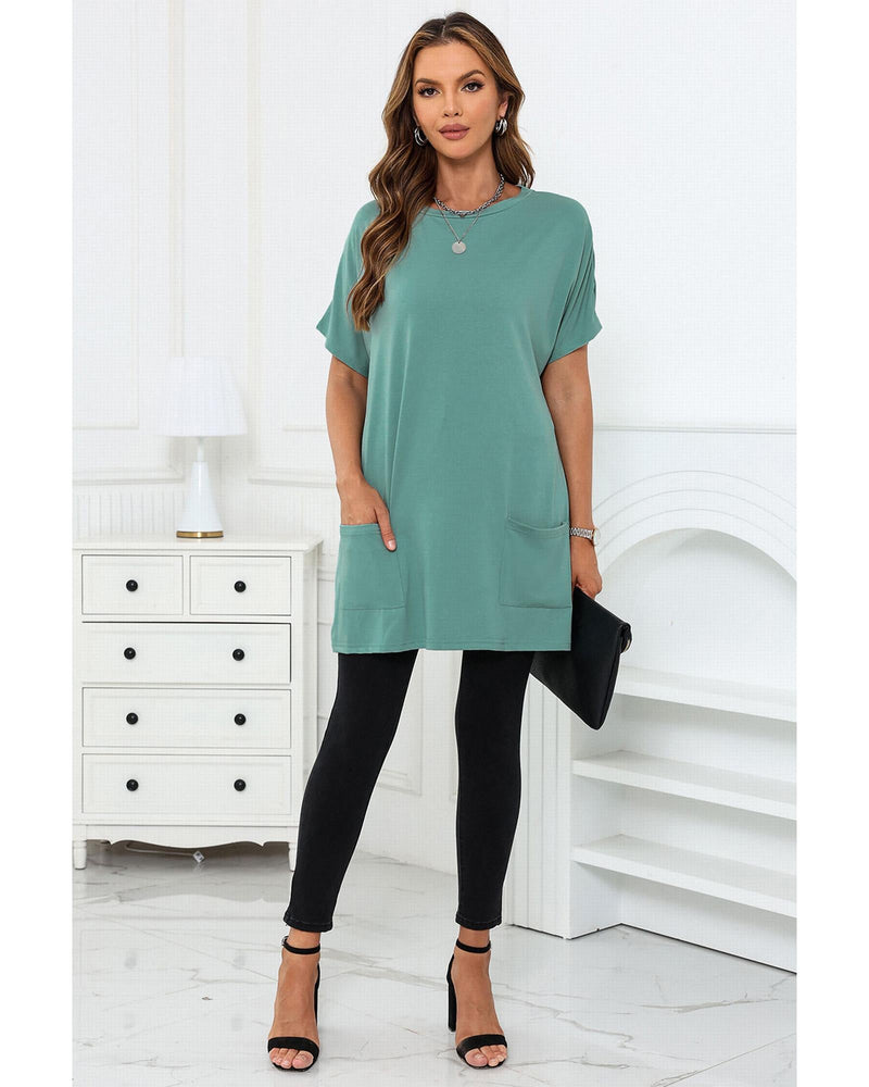 Azura Exchange Side Pockets Short Sleeve Tunic Top - S Payday Deals