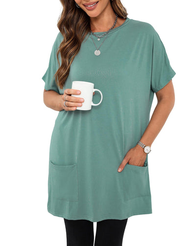 Azura Exchange Side Pockets Short Sleeve Tunic Top - S Payday Deals