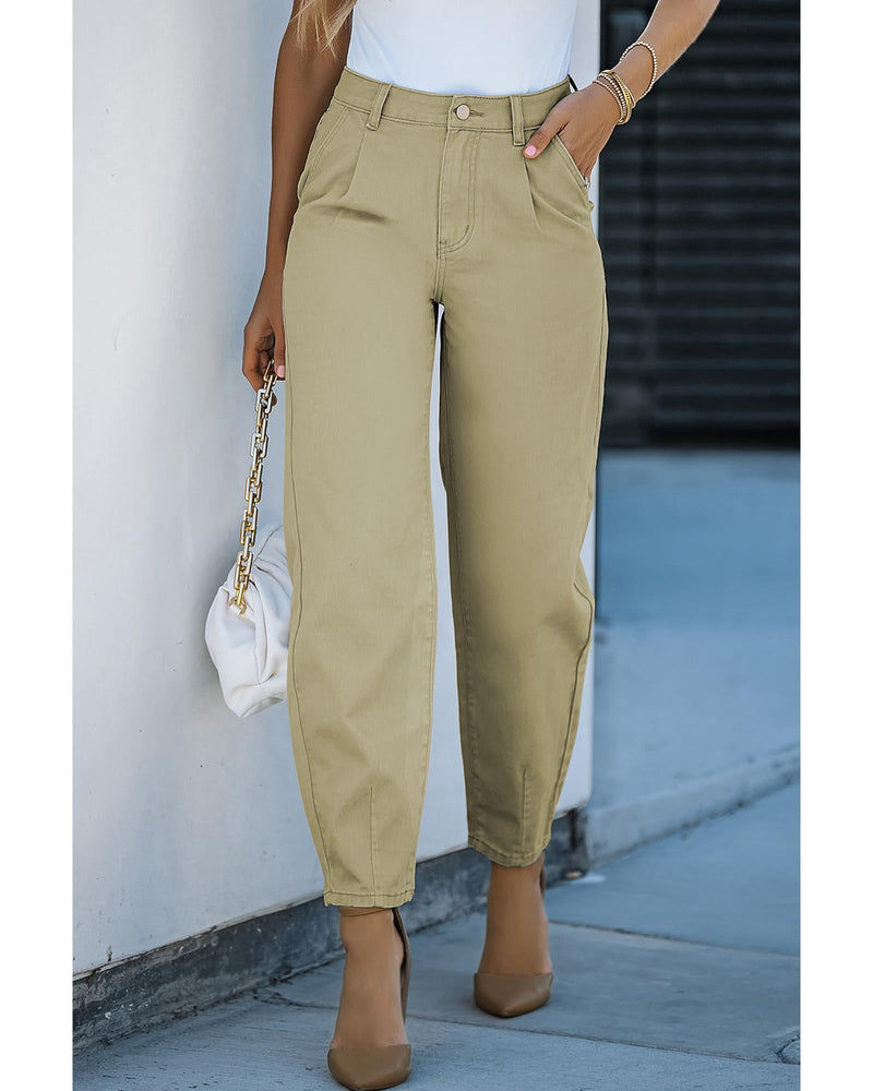 Azura Exchange Solid High Waist Casual Pants - 10 US Payday Deals