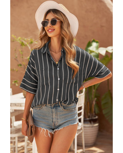 Azura Exchange Striped Shirt with Pockets - XL Payday Deals