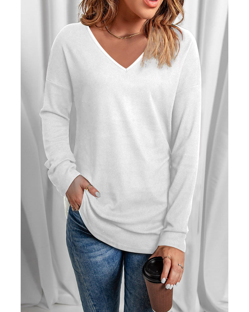 Azura Exchange V Neck Long Sleeve Knit Top - M Payday Deals