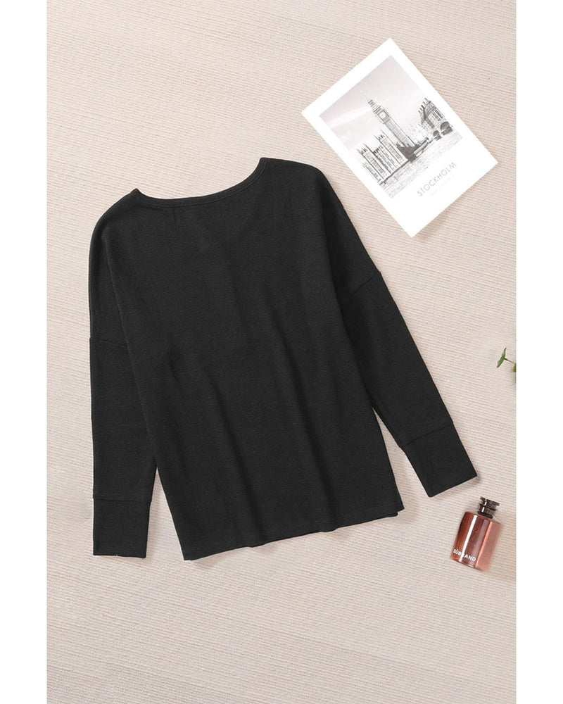 Azura Exchange Waffle Knit Henley Top - XL Payday Deals