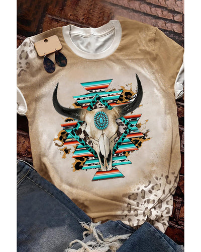 Azura Exchange Western Aztec Print Crewneck T-Shirt - L
