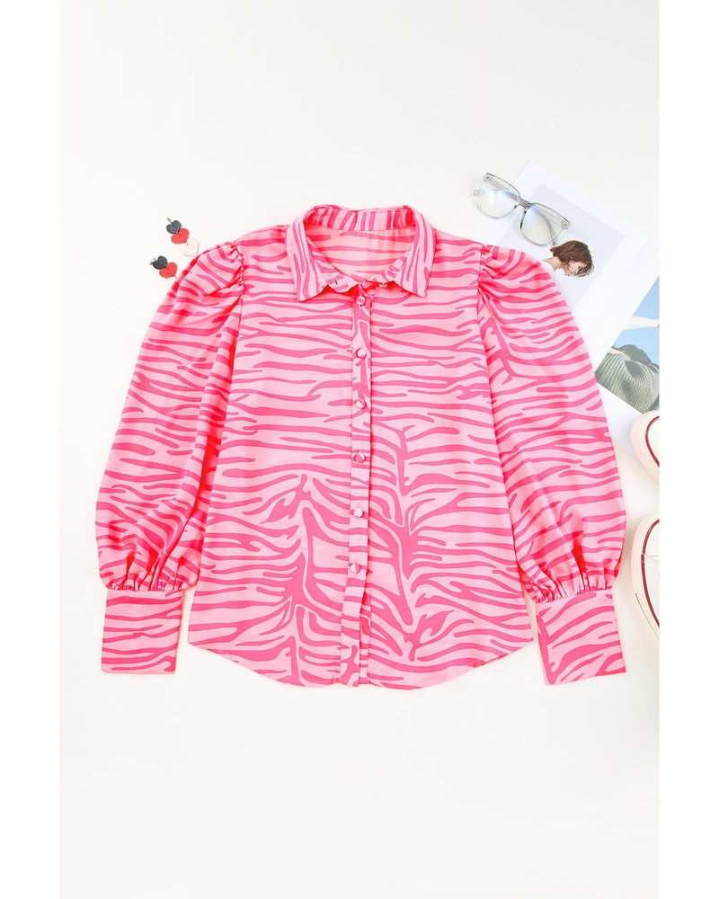 Azura Exchange Zebra Stripes Lantern Sleeve Shirt - M Payday Deals