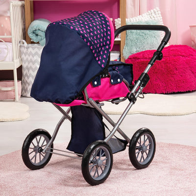 Baby Doll City Star Pram in Polka Dots, Blue and Pink Payday Deals