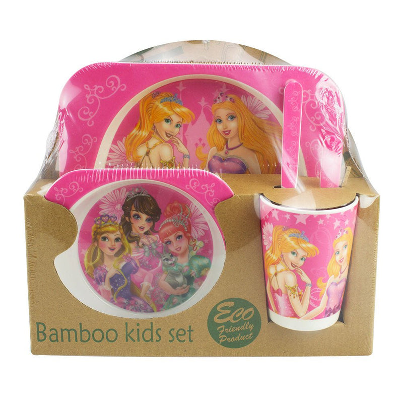 Baby & Me Bamboo Princess Pink Feed Set Eco Friendly Baby Kids Dinnerware Payday Deals