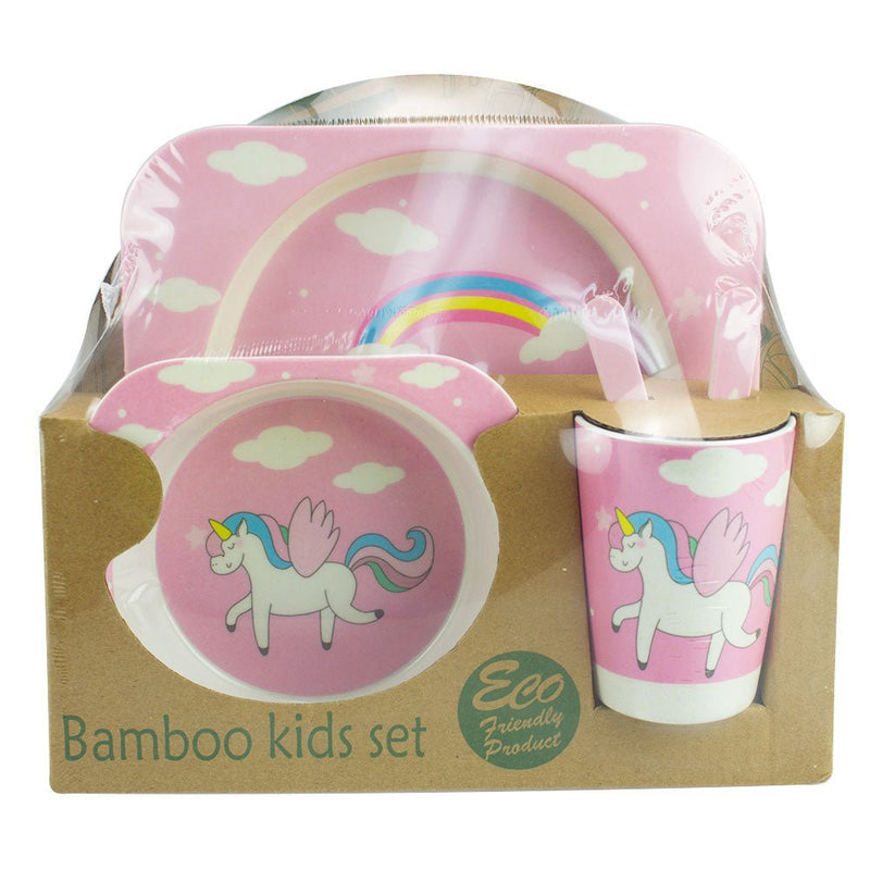 Baby & Me Bamboo Unicorn Feed Set Eco Friendly Baby Kids Dinnerware Payday Deals