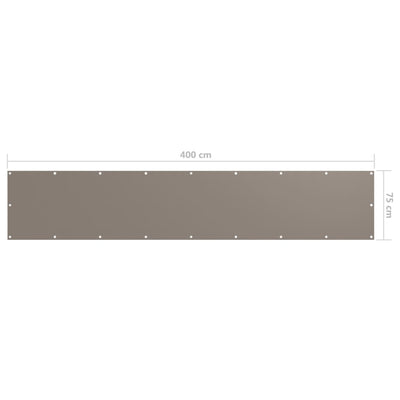 Balcony Screen Taupe 75x400 cm Oxford Fabric Payday Deals