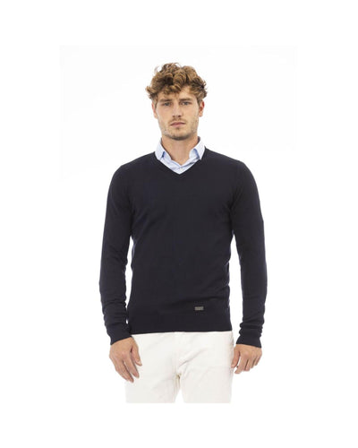 Baldinini Trend Men's Blue Modal Sweater - 52 IT