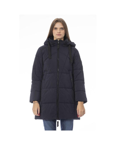 Baldinini Trend Women's Blue Polyester Jackets & Coat - 2XL Payday Deals