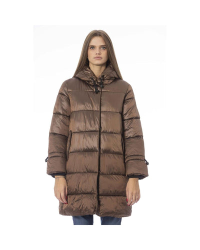 Baldinini Trend Women's Brown Nylon Jackets & Coat - S Payday Deals