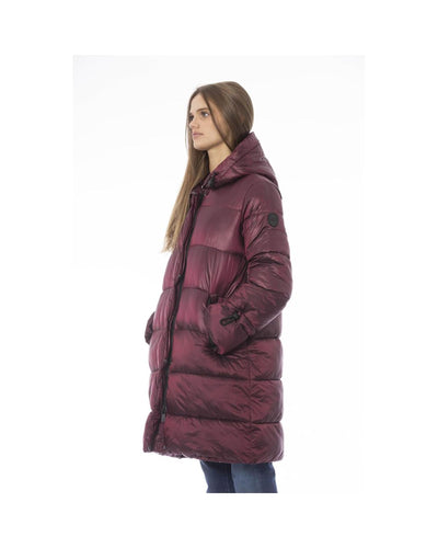Baldinini Trend Women's Burgundy Nylon Jackets & Coat - 2XL Payday Deals