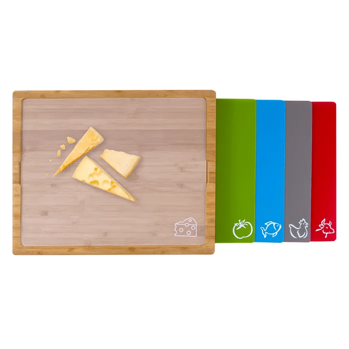 Bamboo Chopping Board With 5 Inserts Payday Deals