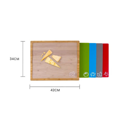 Bamboo Chopping Board With 5 Inserts Payday Deals