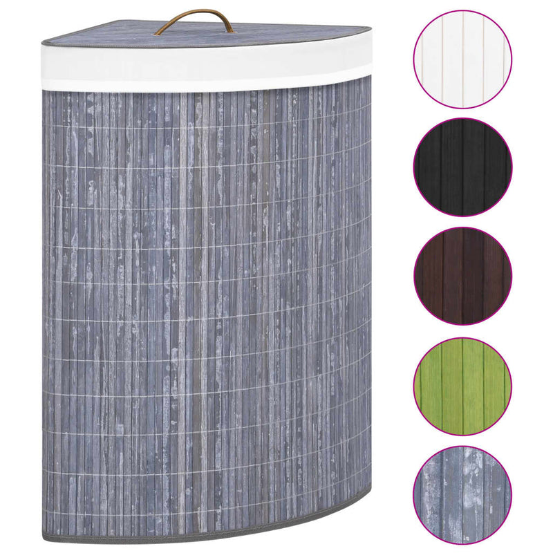 Bamboo Corner Laundry Basket Grey 60 L Payday Deals