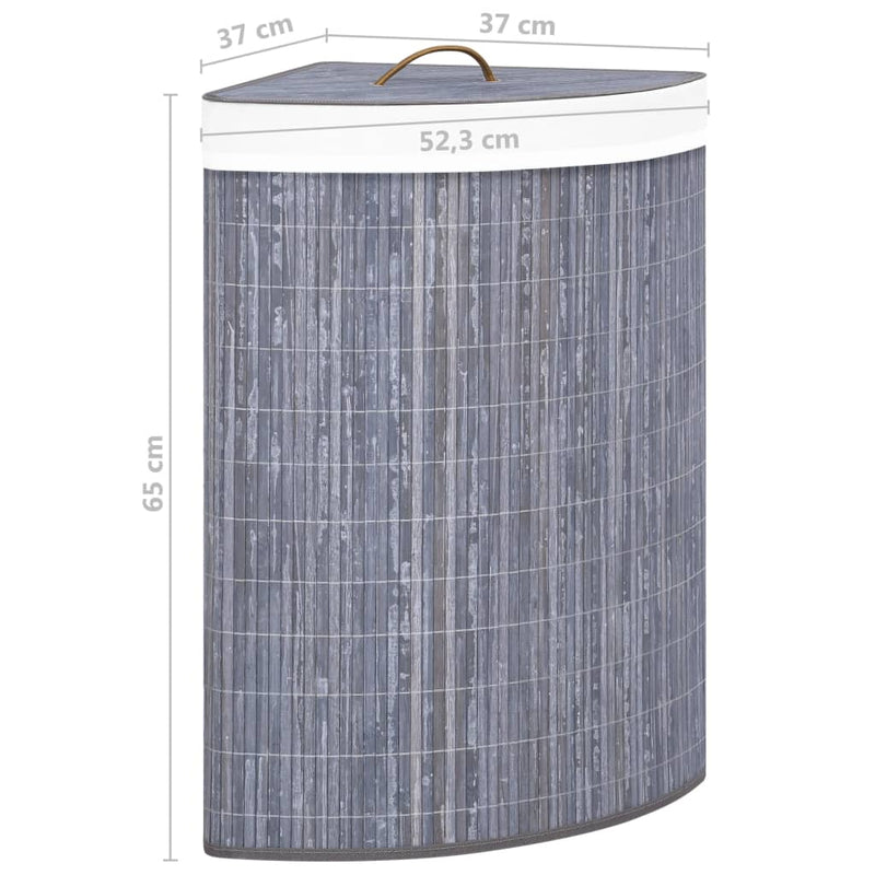 Bamboo Corner Laundry Basket Grey 60 L Payday Deals