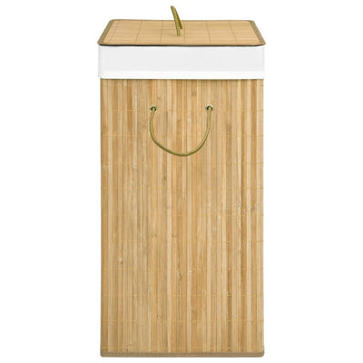 Bamboo Laundry Basket with 2 Sections 100 L Payday Deals