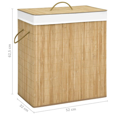 Bamboo Laundry Basket with 2 Sections 100 L Payday Deals