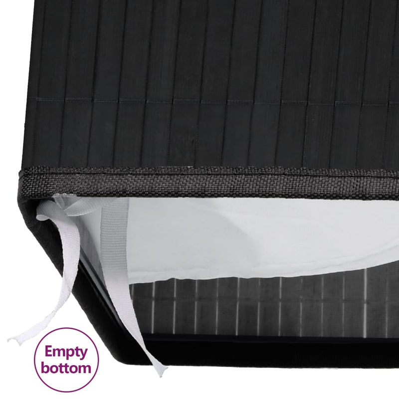 Bamboo Laundry Basket with 2 Sections Black 100 L Payday Deals