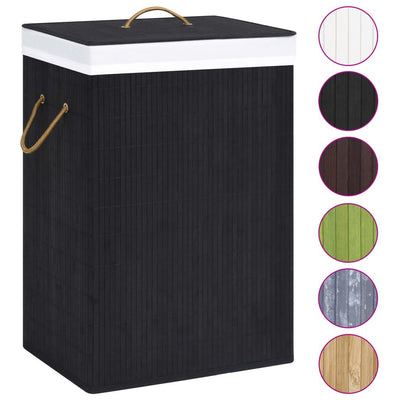 Bamboo Laundry Basket with Single Section Black Payday Deals