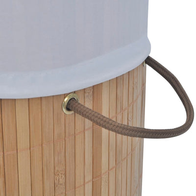 Bamboo Laundry Bin Round Natural Payday Deals
