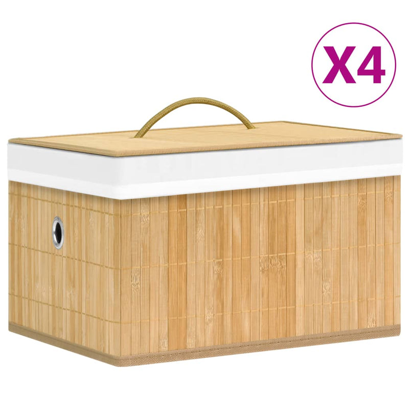 Bamboo Storage Boxes 4 pcs Payday Deals