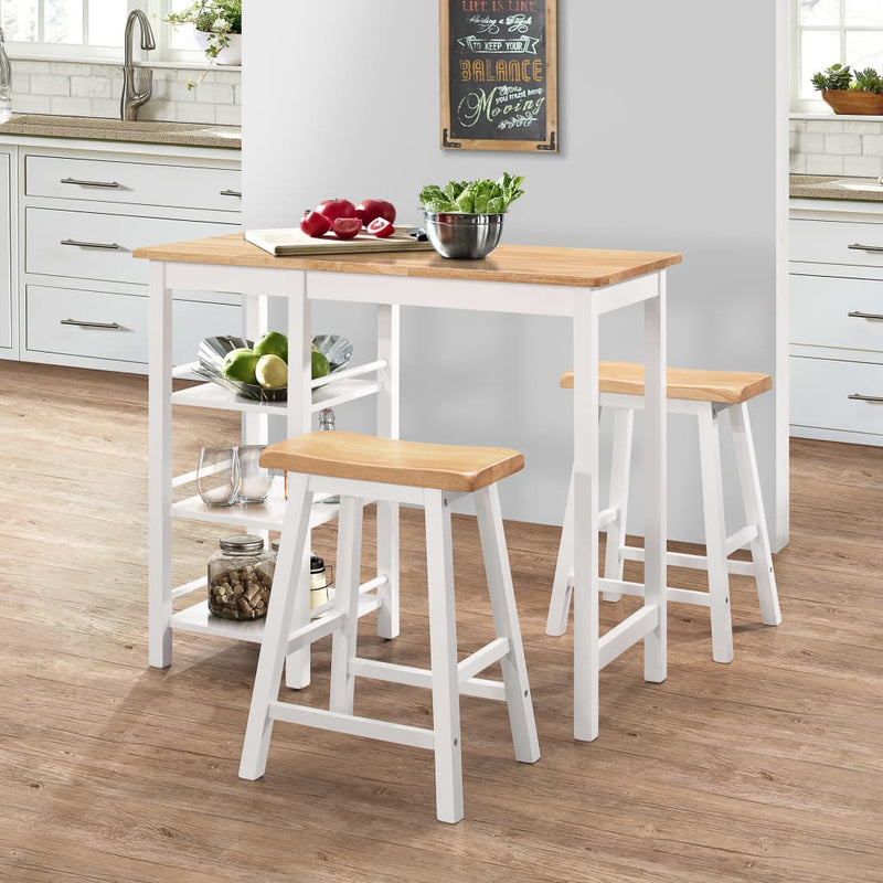 Bar Set 3 Pieces MDF White Payday Deals