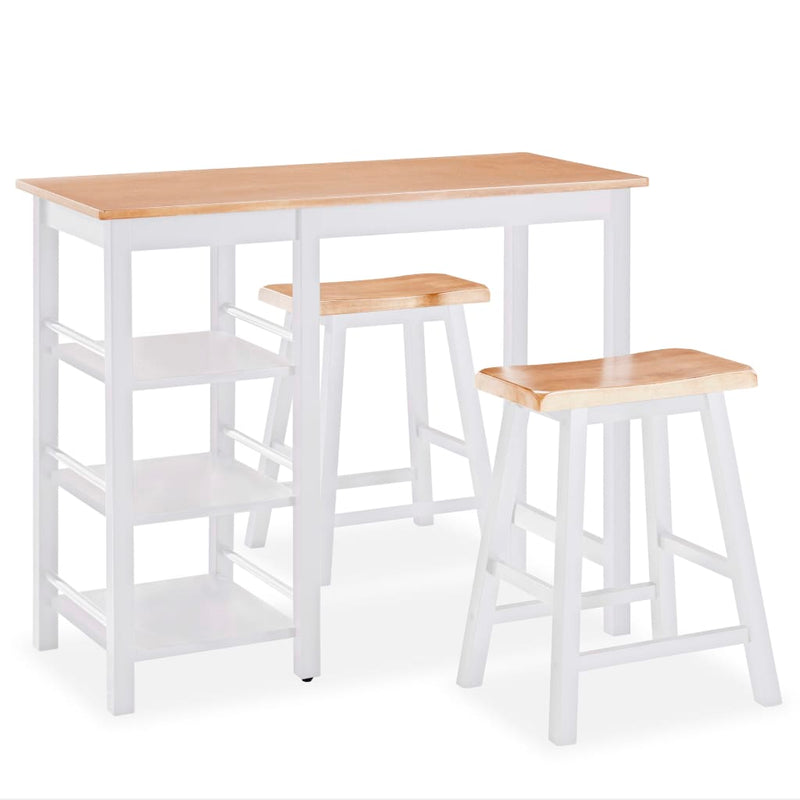 Bar Set 3 Pieces MDF White Payday Deals