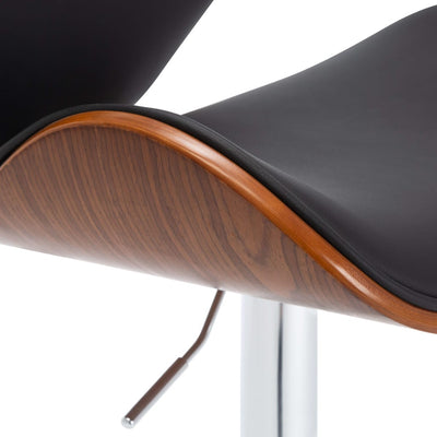 Bar Stool Black Faux Leather Payday Deals
