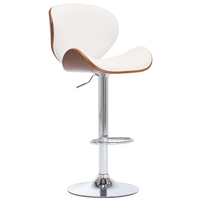 Bar Stool White Faux Leather