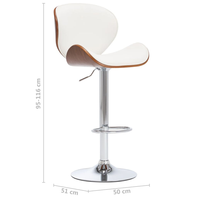 Bar Stool White Faux Leather Payday Deals