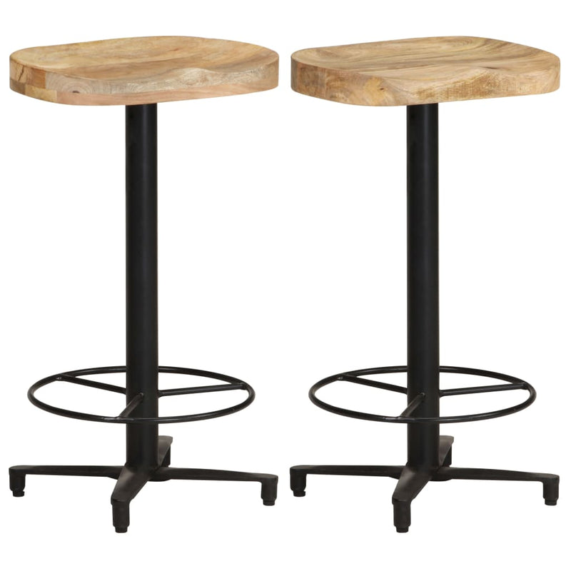 Bar Stools 2 pcs 66 cm Solid Mango Wood Payday Deals