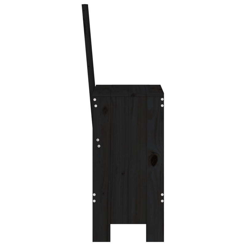 Bar Stools 2 pcs Black 40x42x120 cm Solid Wood Pine Payday Deals