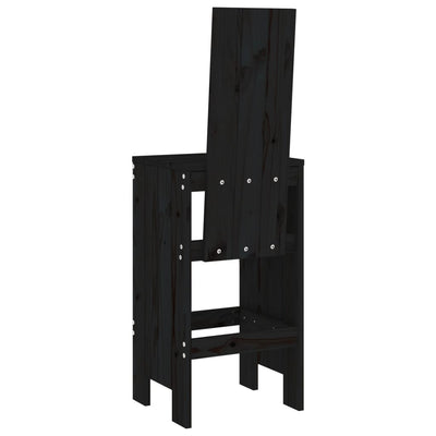 Bar Stools 2 pcs Black 40x42x120 cm Solid Wood Pine Payday Deals