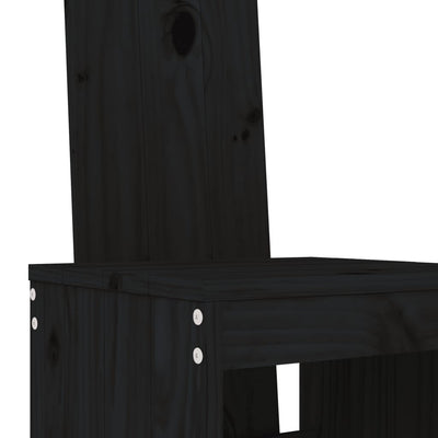 Bar Stools 2 pcs Black 40x42x120 cm Solid Wood Pine Payday Deals