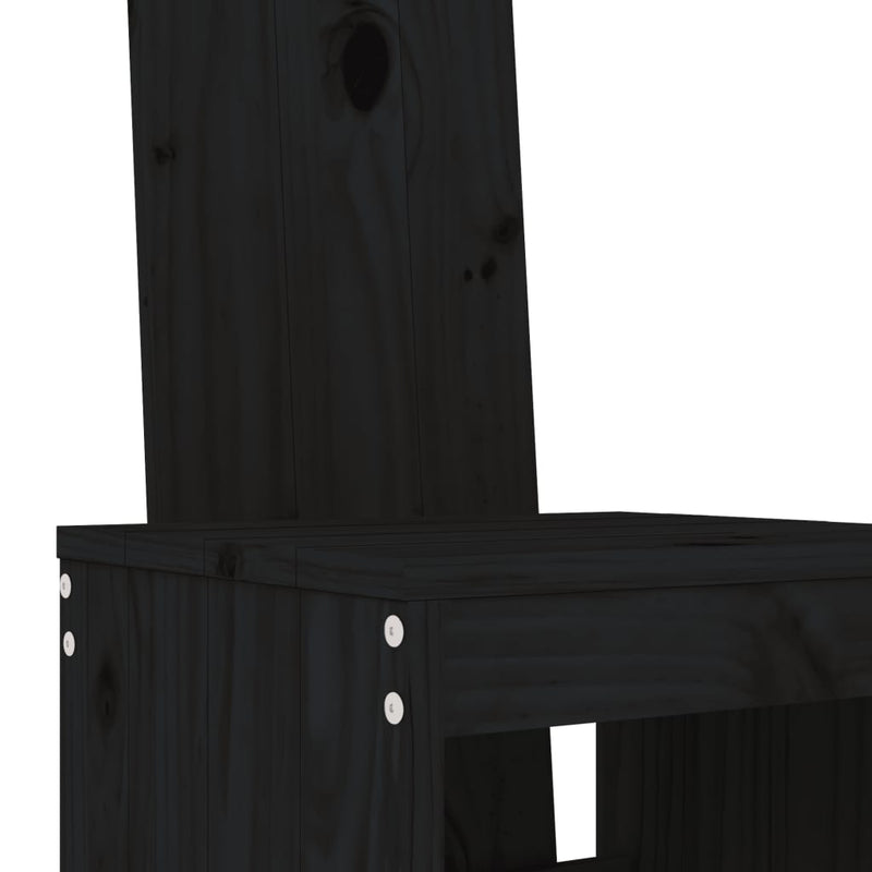 Bar Stools 2 pcs Black 40x42x120 cm Solid Wood Pine Payday Deals