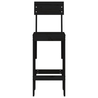 Bar Stools 2 pcs Black 40x48.5x115.5 cm Solid Wood Pine Payday Deals