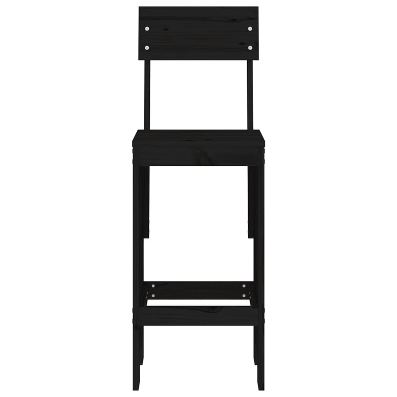 Bar Stools 2 pcs Black 40x48.5x115.5 cm Solid Wood Pine Payday Deals