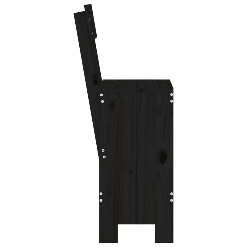 Bar Stools 2 pcs Black 40x48.5x115.5 cm Solid Wood Pine Payday Deals