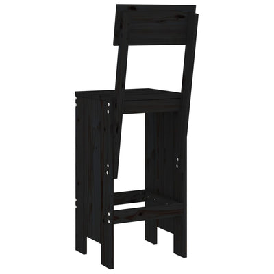 Bar Stools 2 pcs Black 40x48.5x115.5 cm Solid Wood Pine Payday Deals