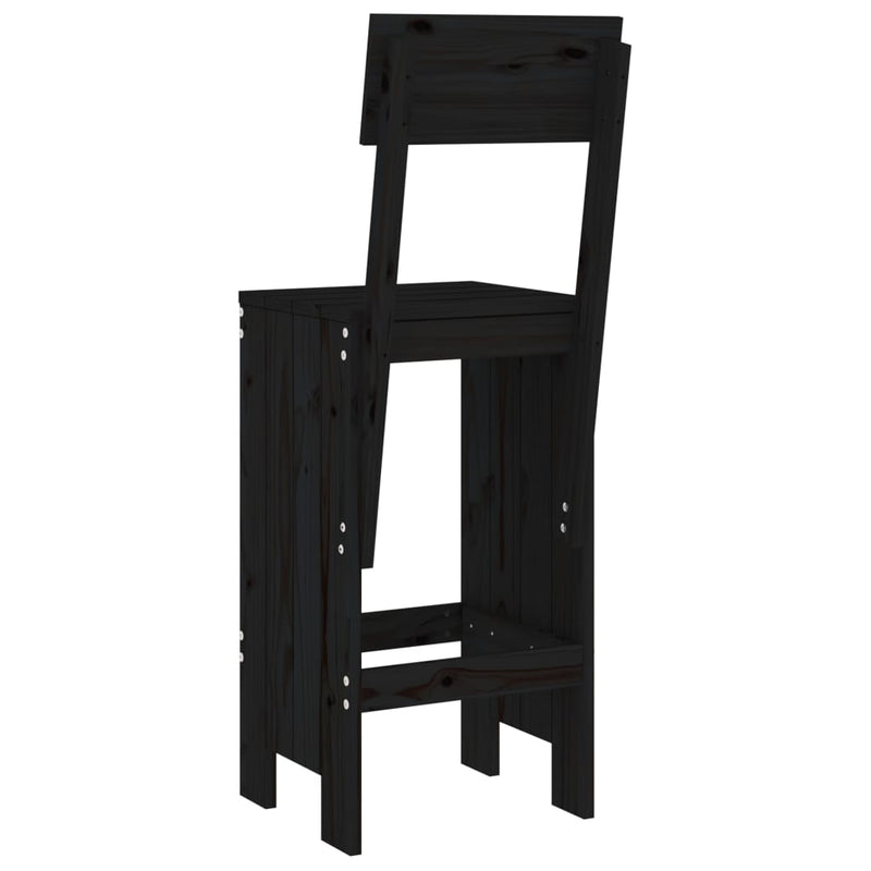 Bar Stools 2 pcs Black 40x48.5x115.5 cm Solid Wood Pine Payday Deals