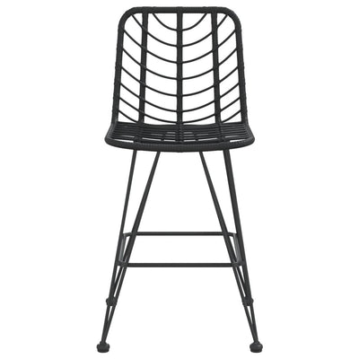 Bar Stools 2 pcs Black 45x56x103.5 cm PE Rattan and Steel Payday Deals