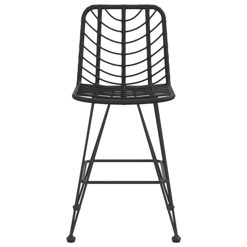 Bar Stools 2 pcs Black 45x56x103.5 cm PE Rattan and Steel Payday Deals