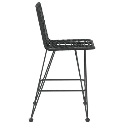 Bar Stools 2 pcs Black 45x56x103.5 cm PE Rattan and Steel Payday Deals