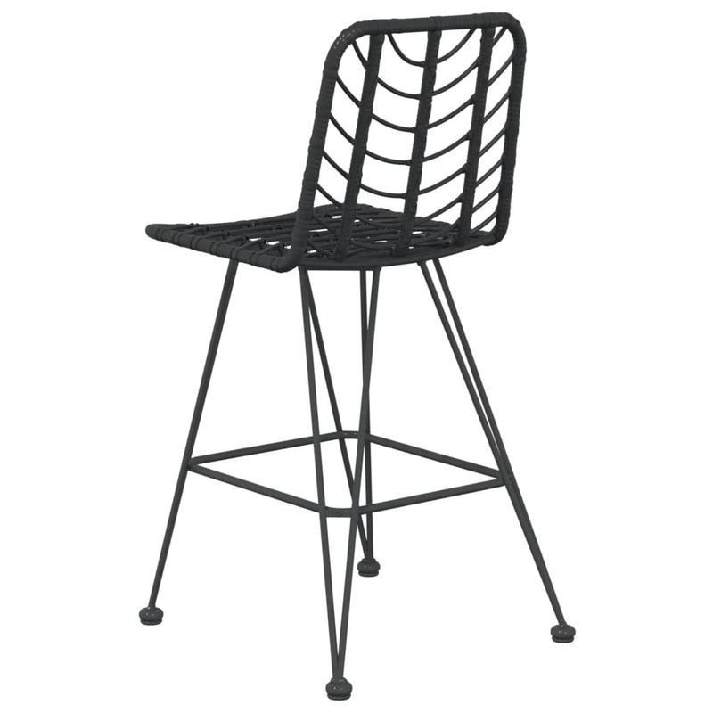 Bar Stools 2 pcs Black 45x56x103.5 cm PE Rattan and Steel Payday Deals