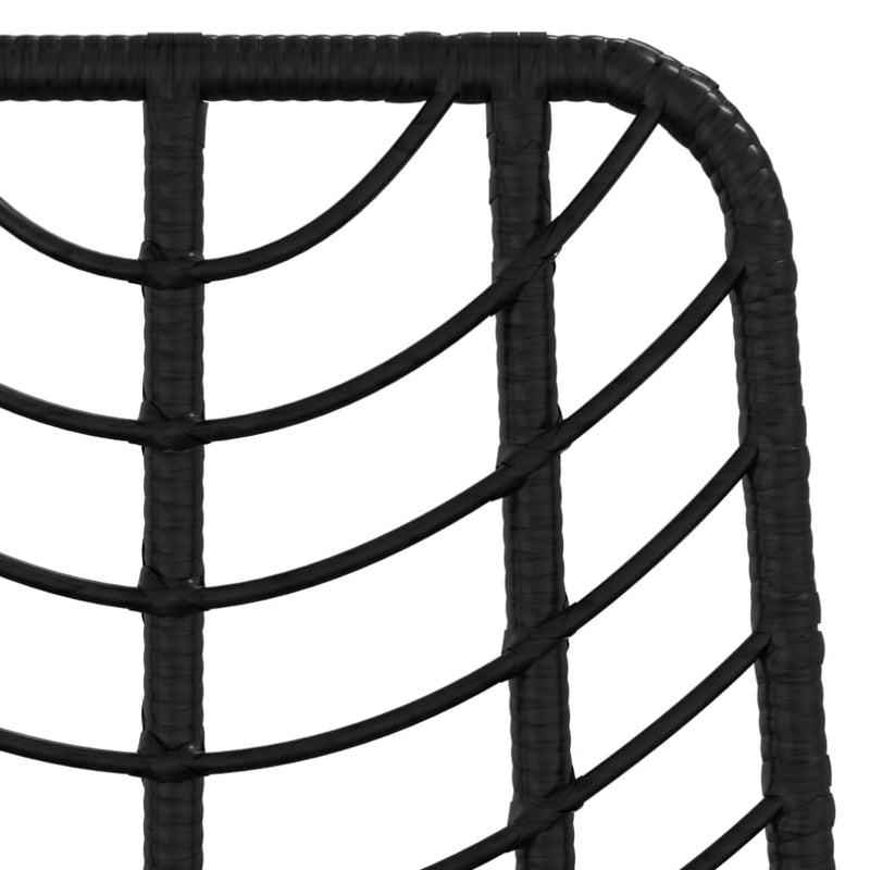 Bar Stools 2 pcs Black 45x56x103.5 cm PE Rattan and Steel Payday Deals