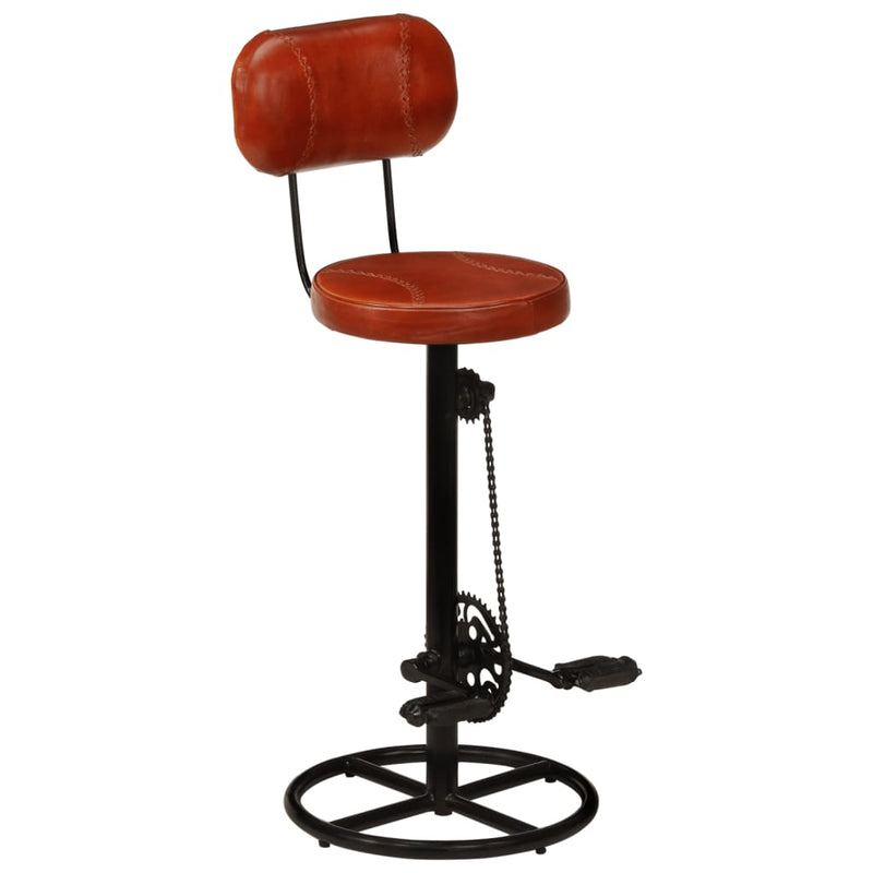 Bar Stools 2 pcs Black and Brown Real Goat Leather Payday Deals