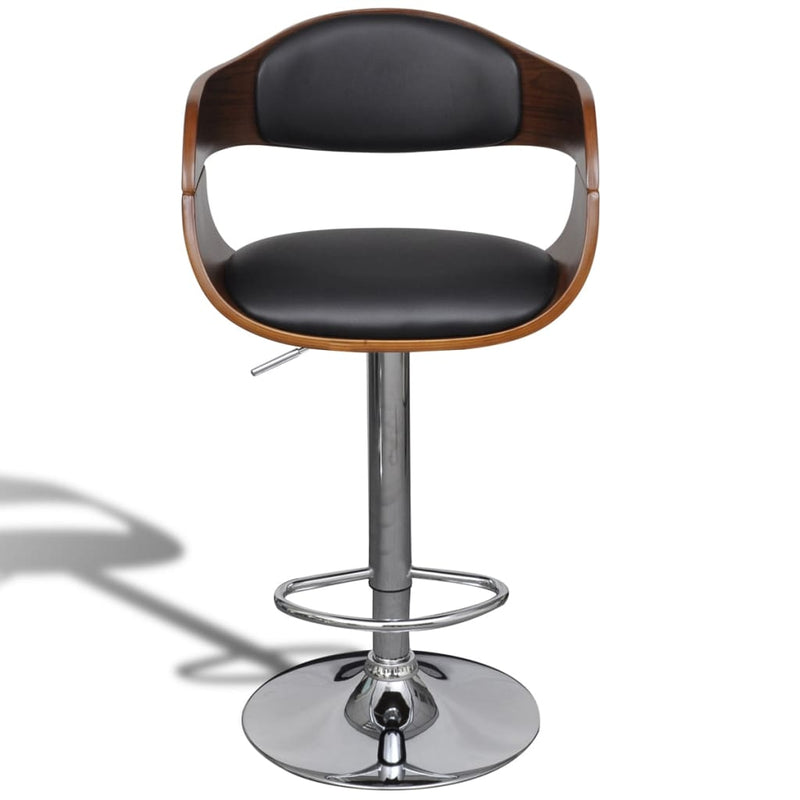 Bar Stools 2 pcs Black Bent Wood and Faux Leather Payday Deals
